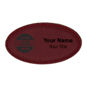 Leatherette Oval 1.75" x 3.25" Magnetic Name Tag
