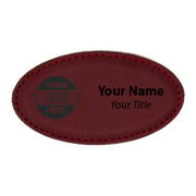 Leatherette Oval 1.75" x 3.25" Magnetic Name Tag