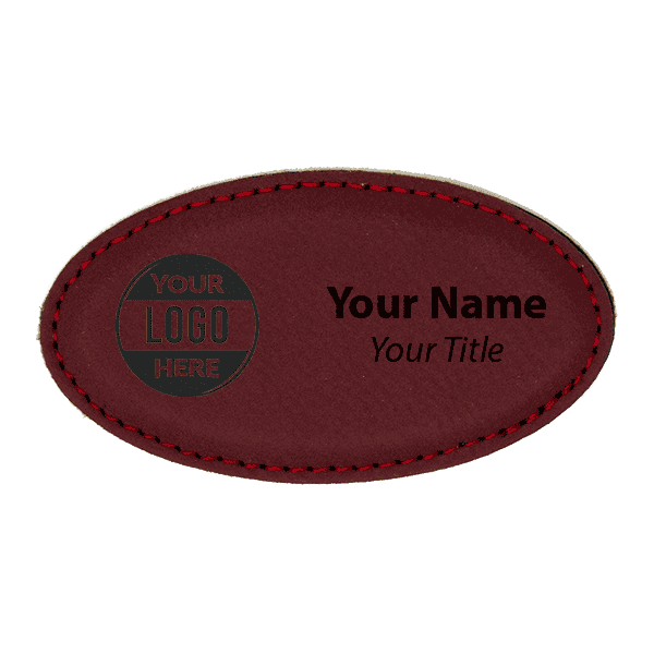 Leatherette Oval 1.75" x 3.25" Magnetic Name Tag