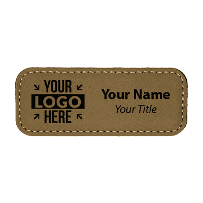 Leatherette Rectangle Magnetic Name Tag - 1.25" x 3.25"