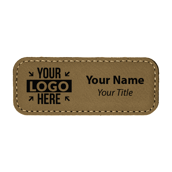 Leatherette Rectangle 1.25" x 3.25" Magnetic Name Tag