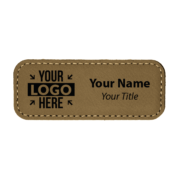 Leatherette Rectangle 1.25" x 3.25" Magnetic Name Tag