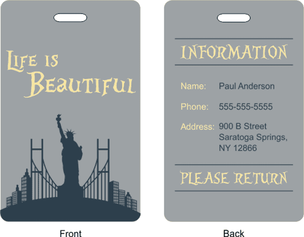 Life is Beautiful Luggage Tag
