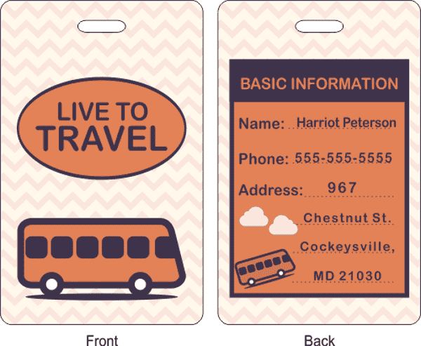 Live to Travel Luggage Tag