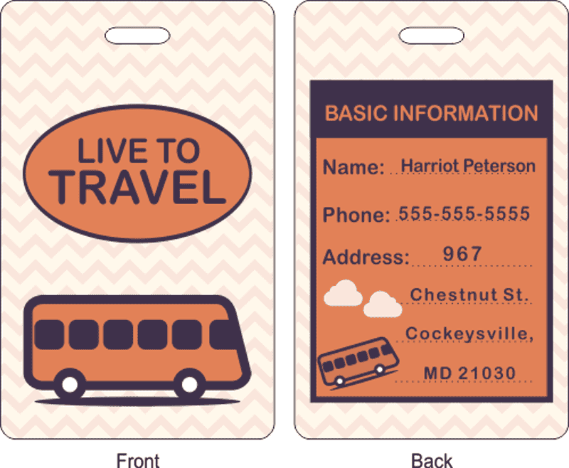 Live to Travel Luggage Tag