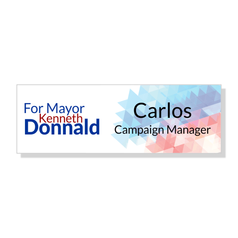 Local Election Campaign Name Tag - Pixelated Design