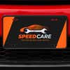 Upload Your Logo Custom Front License Plate on Red Car