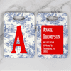 Blue Toile Monogram Luggage Tag