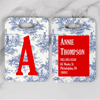 Blue Toile Monogram Luggage Tag