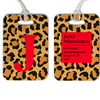 Cheetah Print Monogram Luggage Tag