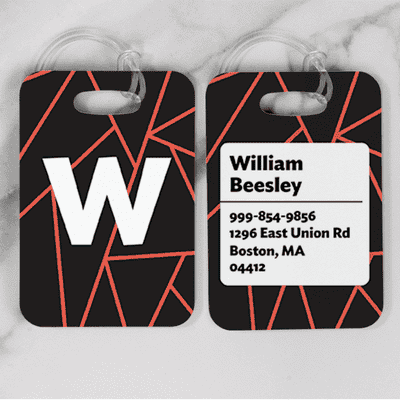 Geometric Pattern Monogram Luggage Tag - alternate view