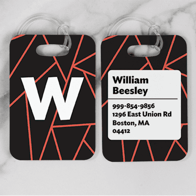 Geometric Pattern Monogram Luggage Tag - alternate view
