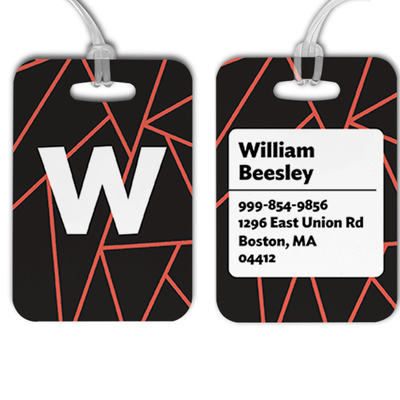 Geometric Pattern Monogram Luggage Tag