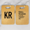 Gold Texture Monogram Luggage Tag