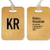 Gold Texture Monogram Luggage Tag