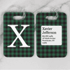 Green Buffalo Plaid Monogram Luggage Tag