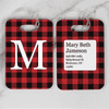 Red Buffalo Plaid Monogram Luggage Tag