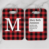 Red Buffalo Plaid Monogram Luggage Tag