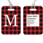 Red Buffalo Plaid Monogram Luggage Tag