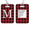 Red Buffalo Plaid Monogram Luggage Tag