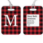 Red Buffalo Plaid Monogram Luggage Tag