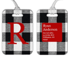 White Buffalo Plaid Monogram Luggage Tag