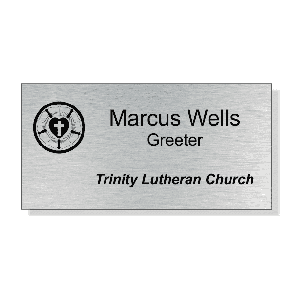 Lutheran Engraved Large Rectangle Name Tag 