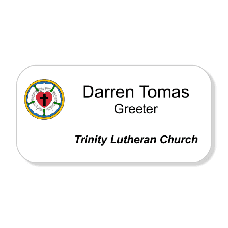 Lutheran Full Color Name Tag - Large Rectangle