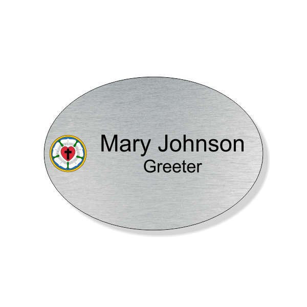 Lutheran Full Color Oval Name Tag