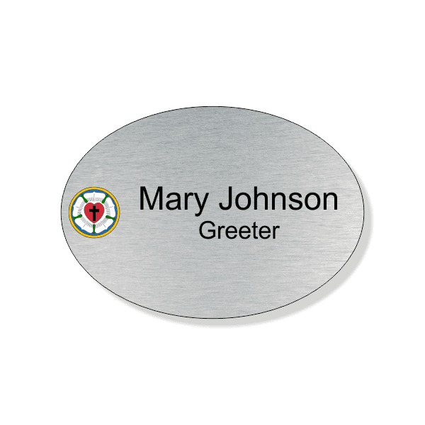 Lutheran Full Color Oval Name Tag 