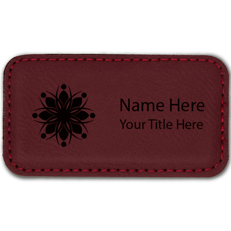 Magnetic Leatherette Name Tag - Rectangle