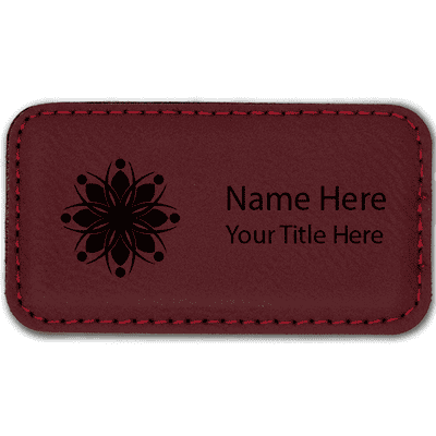 Magnetic Leatherette Name Tag - Rectangle