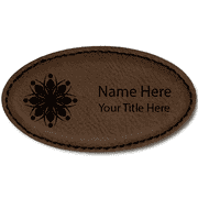 Magnetic Leatherette Oval Name Tag 