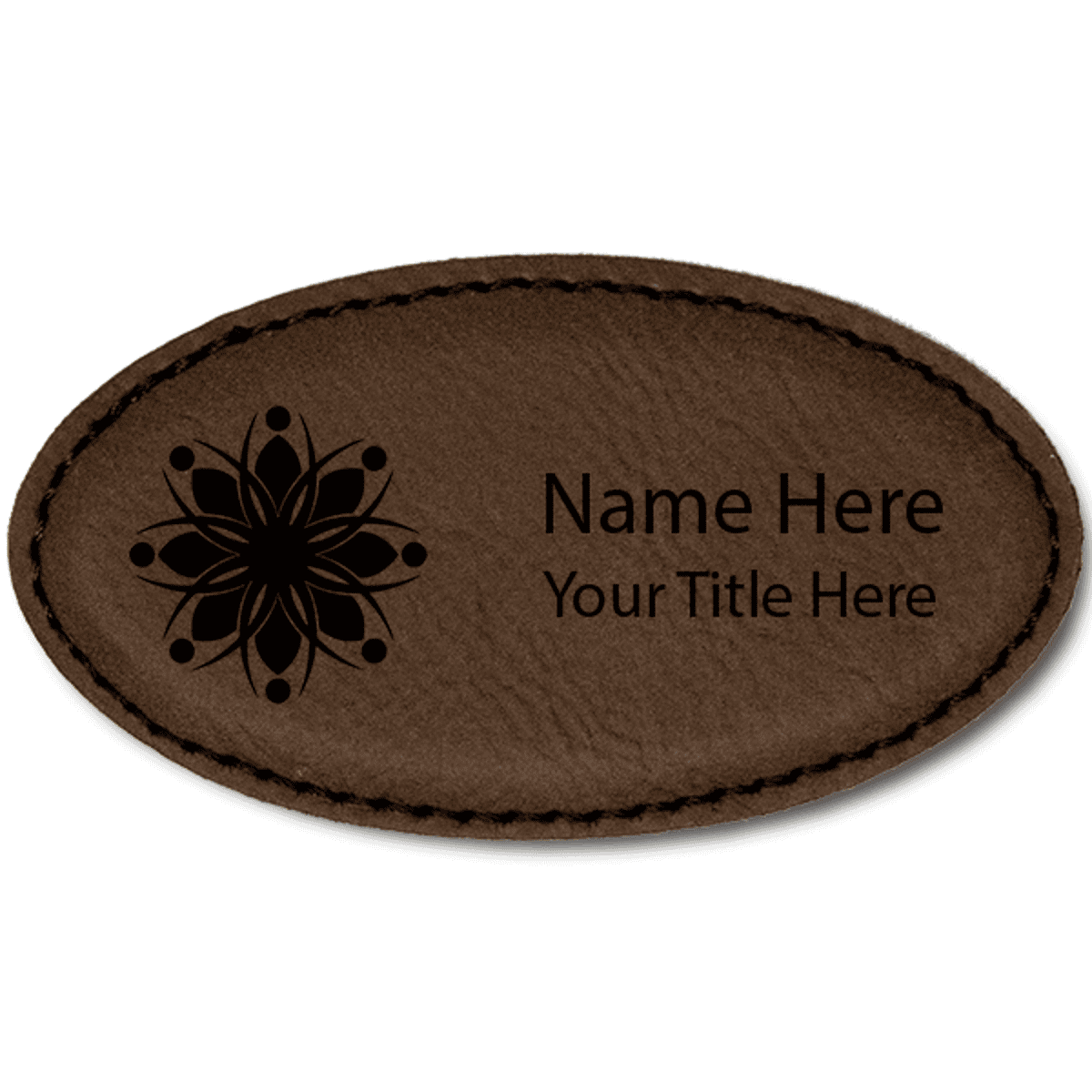 Magnetic Leatherette Name Tag - Oval