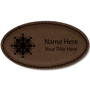 Magnetic Leatherette Oval Name Tag 