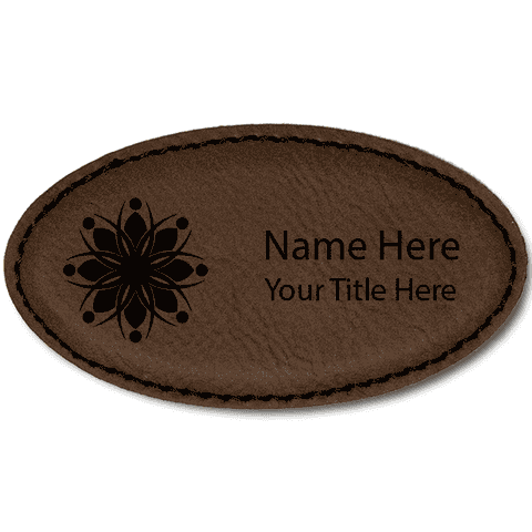 Magnetic Leatherette Oval Name Tag