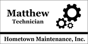Maintenance Gears 3 Line Name Tag
