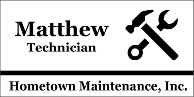 Maintenance Hammer Wrench 3 Line Name Badge