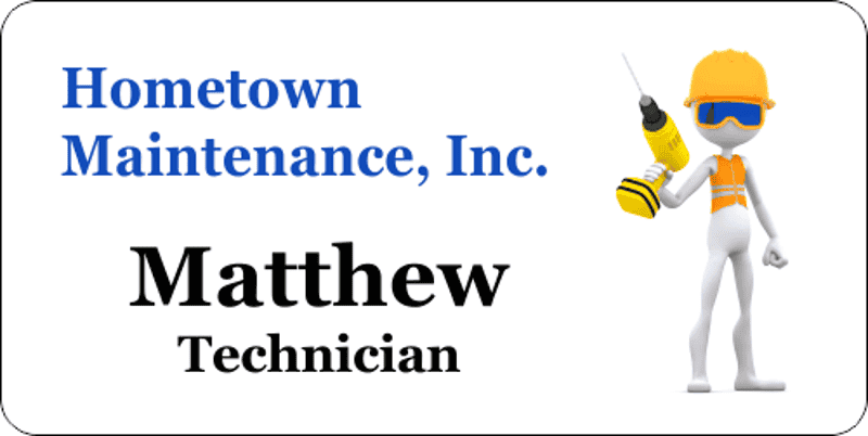 Maintenance Handyman 4 Line Name Badge