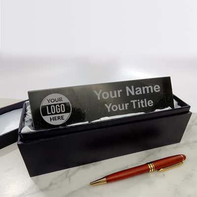 Solid Marble Engraved Desk Wedge - alternate view