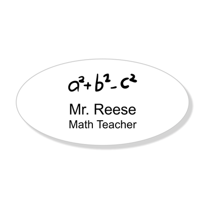 Teacher Oval 2 Line Name Badge C