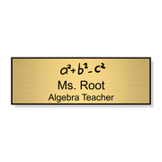 Math Teacher Engraved School Name Tag