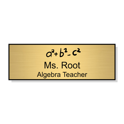 School Math Rectangle 2 Line Name Badge A