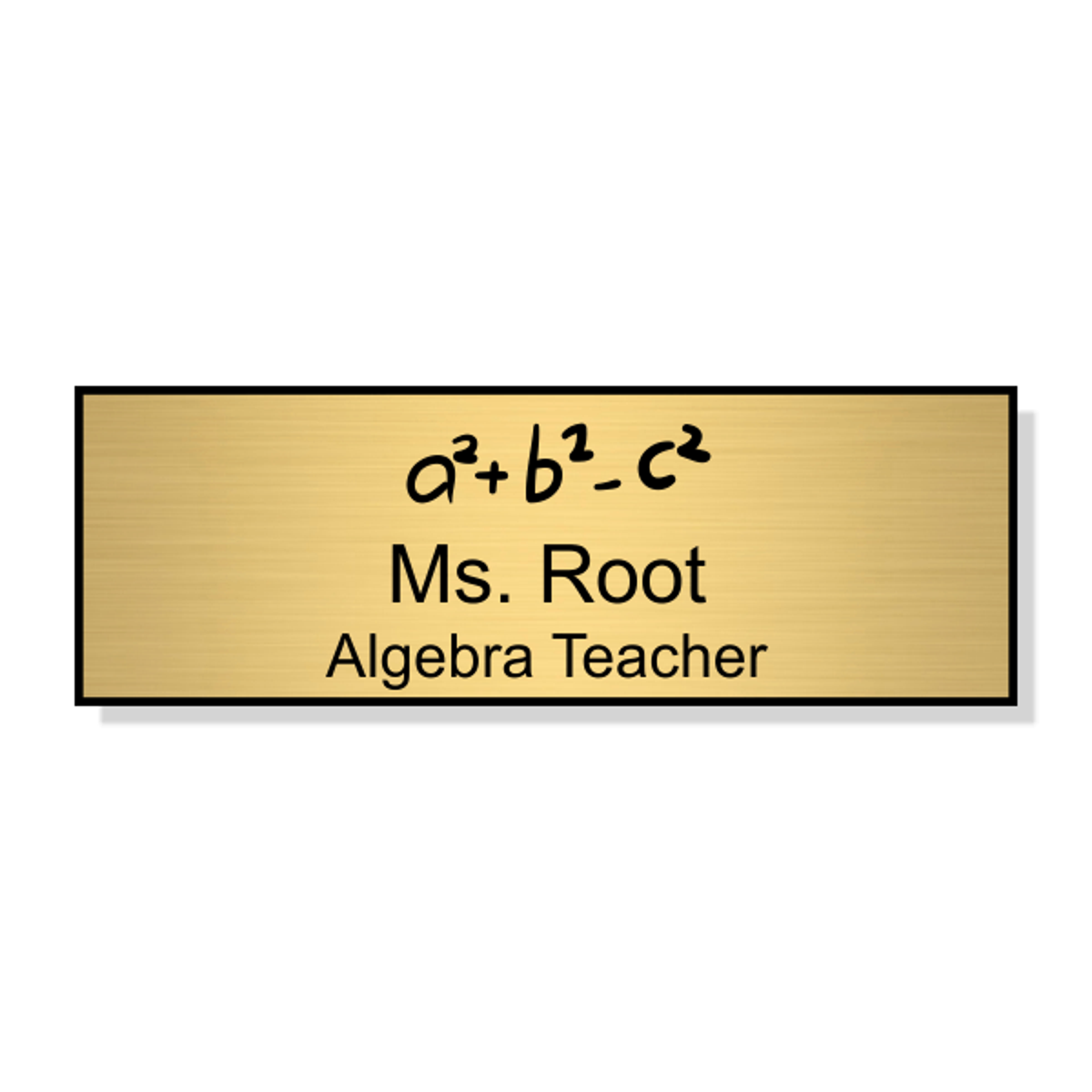 Math Teacher Engraved School Name Tag