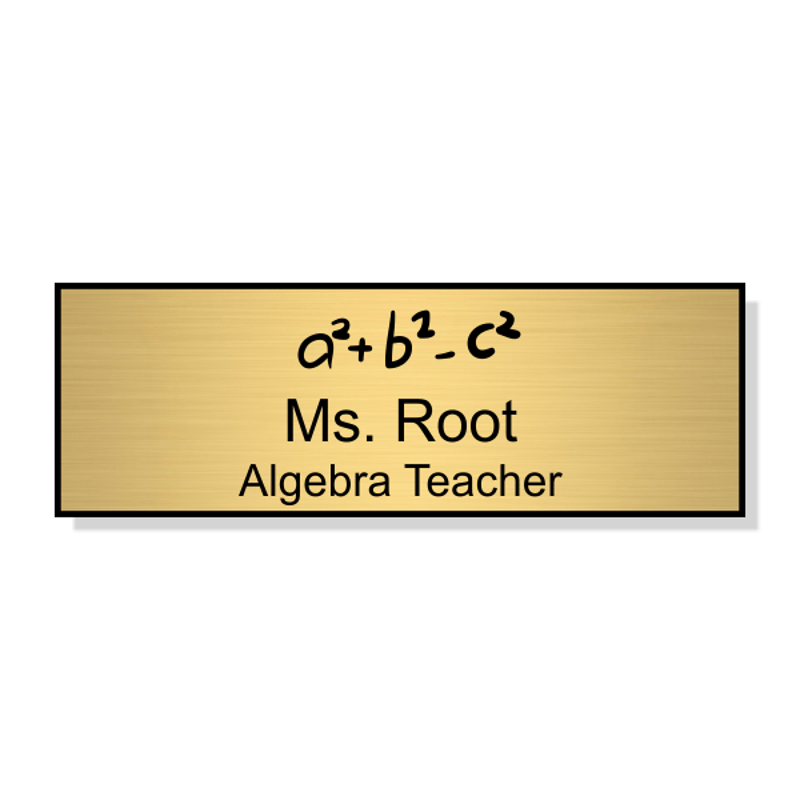 Math Teacher Engraved School Name Tag