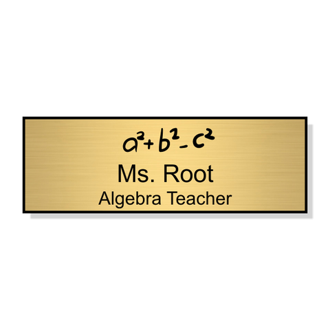 Math Teacher Engraved School Name Tag
