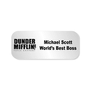 Michael Scott Dunder Mifflin Costume Name Tag