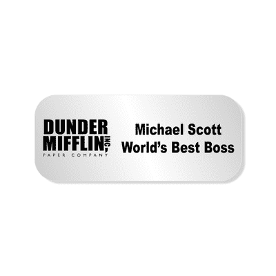 Michael Scott Dunder Mifflin Costume Name Tag