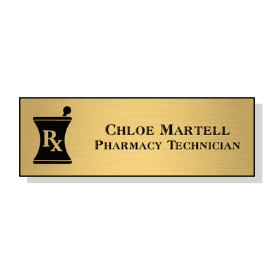 Mortar and Pestle RX Pharmacy Name Tag