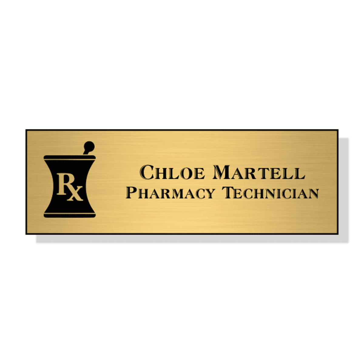 Mortar and Pestle RX Pharmacy Name Tag